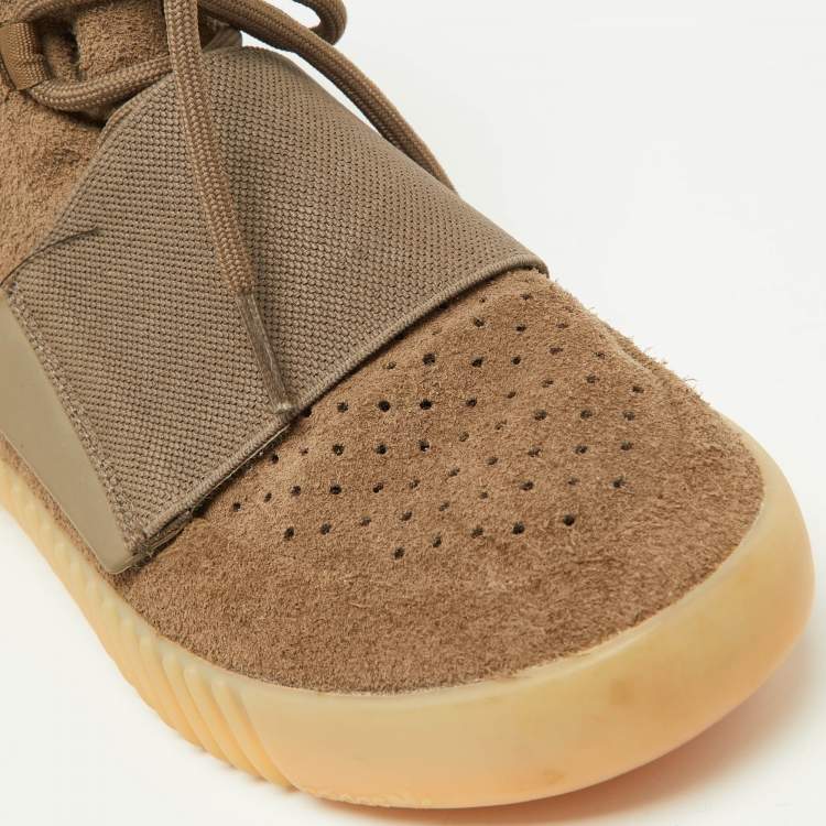 Pre Owned Yeezy x Adidas Brown Suede Boost 750 High Top Sneakers Size 40