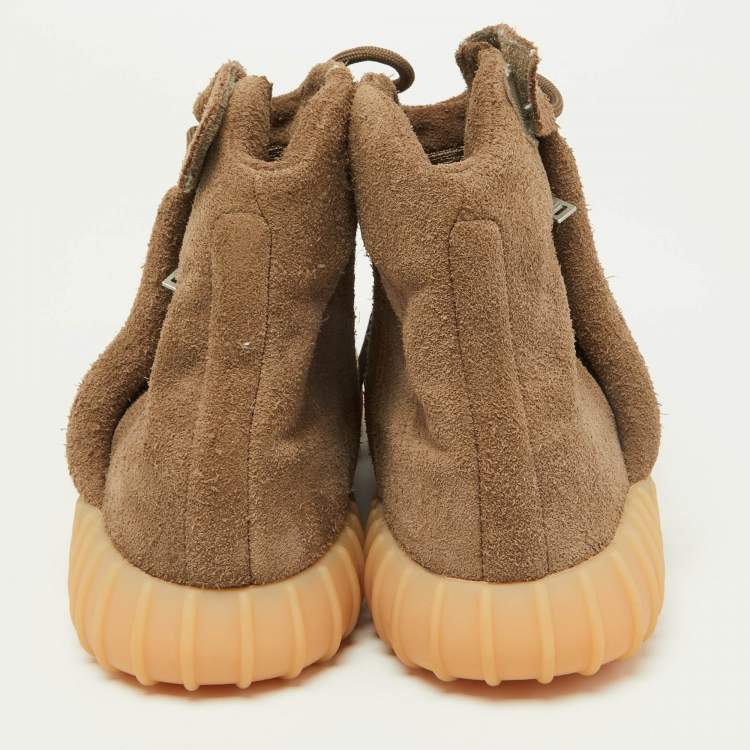 Pre Owned Yeezy x Adidas Brown Suede Boost 750 High Top Sneakers Size 40