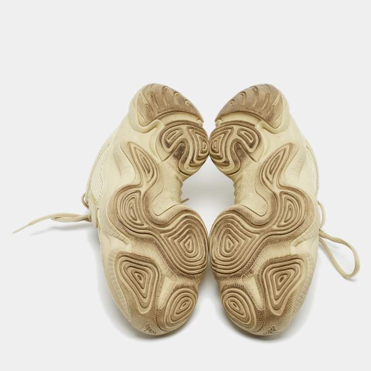Pre Owned Yeezy x Adidas Light Yellow Suede and Mesh 500 Super Moon Sneakers Size 43 1/3