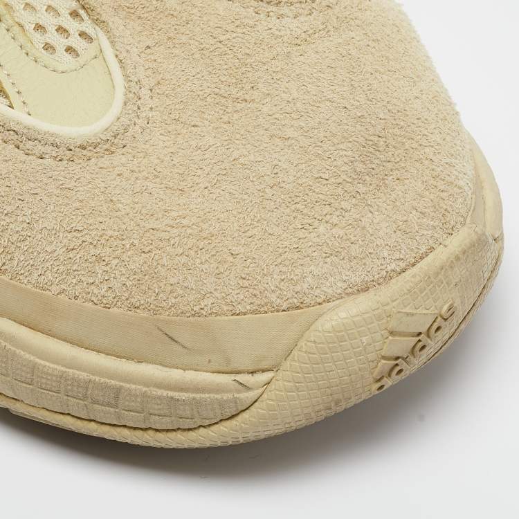 Pre Owned Yeezy x Adidas Light Yellow Suede and Mesh 500 Super Moon Sneakers Size 43 1/3