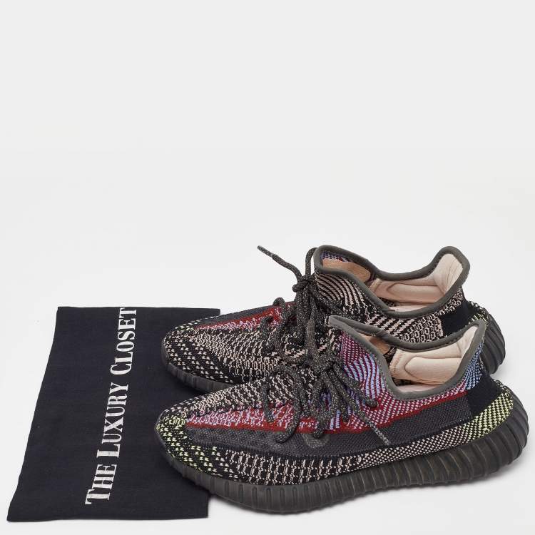 Pre Owned Yeezy x Adidas Multicolor Knit Fabric Boost 350 V2 Yecheil Low Top Sneakers Size 41.5