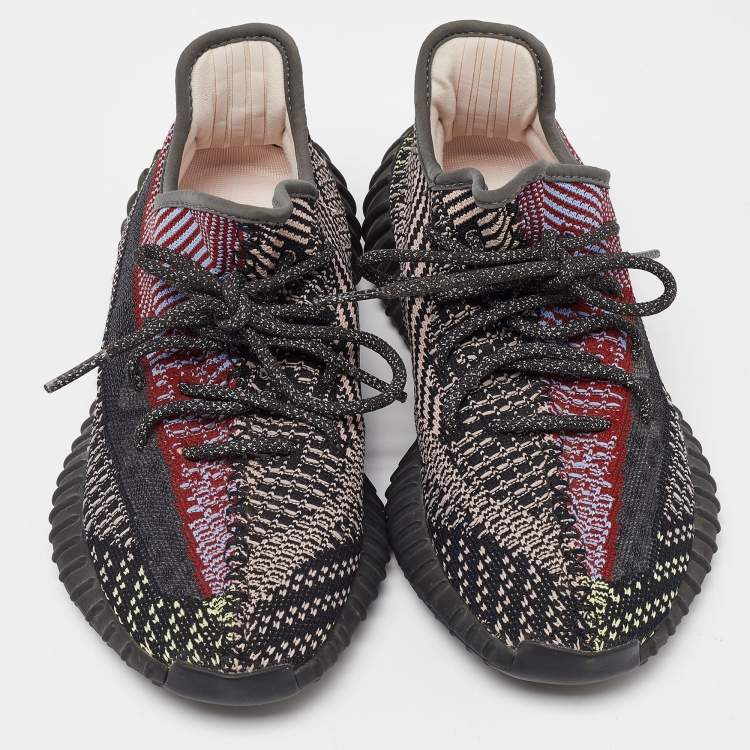 Pre Owned Yeezy x Adidas Multicolor Knit Fabric Boost 350 V2 Yecheil Low Top Sneakers Size 41.5