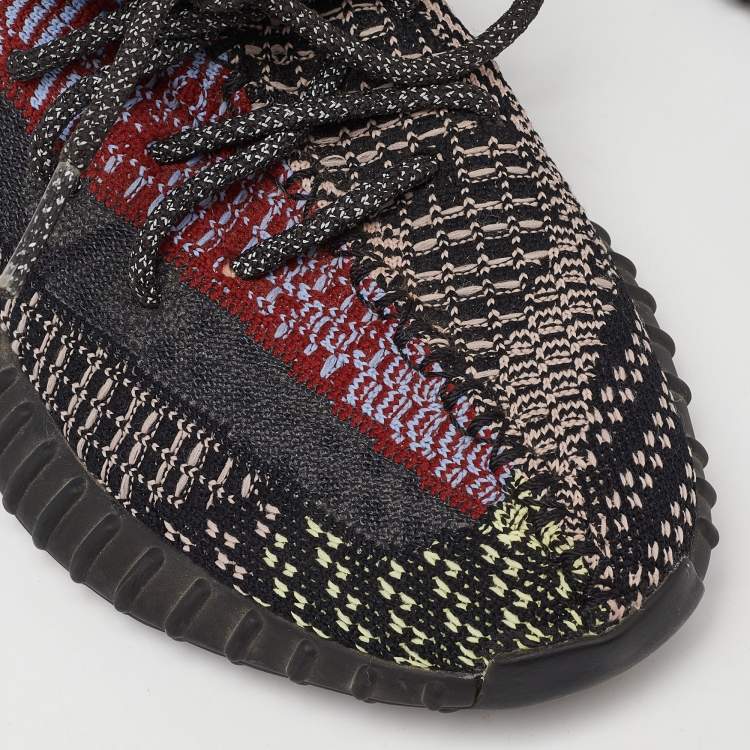 Pre Owned Yeezy x Adidas Multicolor Knit Fabric Boost 350 V2 Yecheil Low Top Sneakers Size 41.5