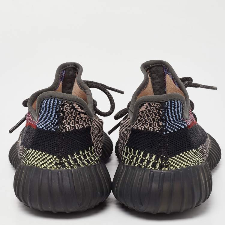 Pre Owned Yeezy x Adidas Multicolor Knit Fabric Boost 350 V2 Yecheil Low Top Sneakers Size 41.5