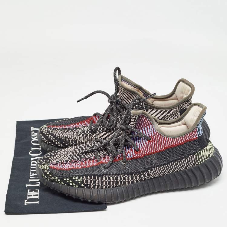 Pre Owned Yeezy x Adidas Multicolor Knit Fabric Boost 350 V2 Yecheil (Non-Reflective) Sneakers Size 43 1/3 