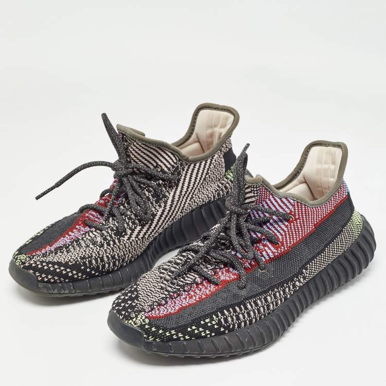 Pre Owned Yeezy x Adidas Multicolor Knit Fabric Boost 350 V2 Yecheil (Non-Reflective) Sneakers Size 43 1/3 