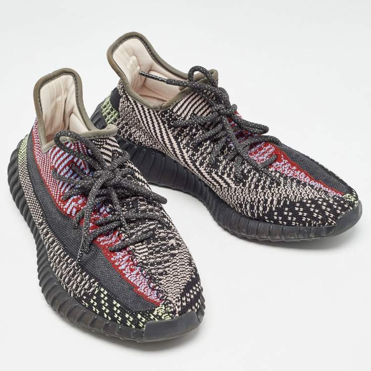 Pre Owned Yeezy x Adidas Multicolor Knit Fabric Boost 350 V2 Yecheil (Non-Reflective) Sneakers Size 43 1/3 