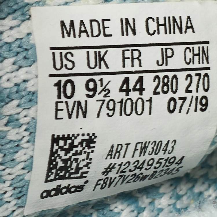 Pre Owned Yeezy x Adidas White/Green Knit Fabric Boost 350 V2 Cloud White Non Reflective Sneakers Size 44