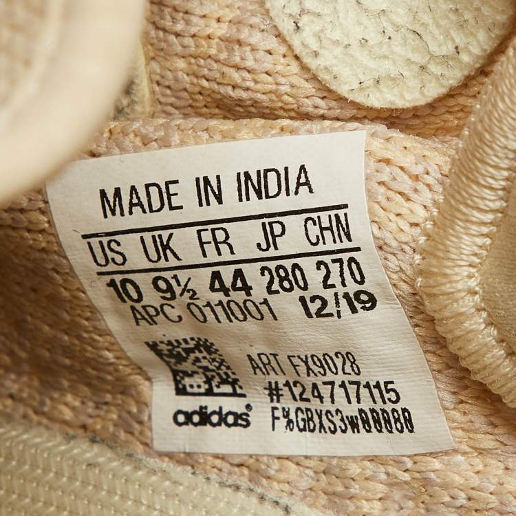 Pre Owned Yeezy x Adidas Light Yellow Knit Fabric Boost 350 V2 Butter Sneakers Size 44
