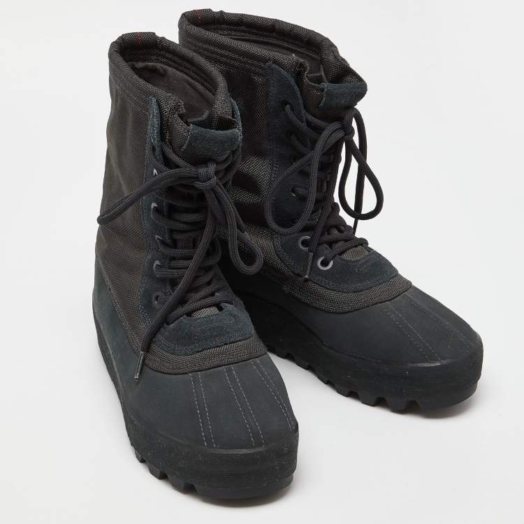 مملوكة مسبقًا Adidas Yeezy Nylon and Leather 950 Pirate Black High Top Sneakers Size 43.5