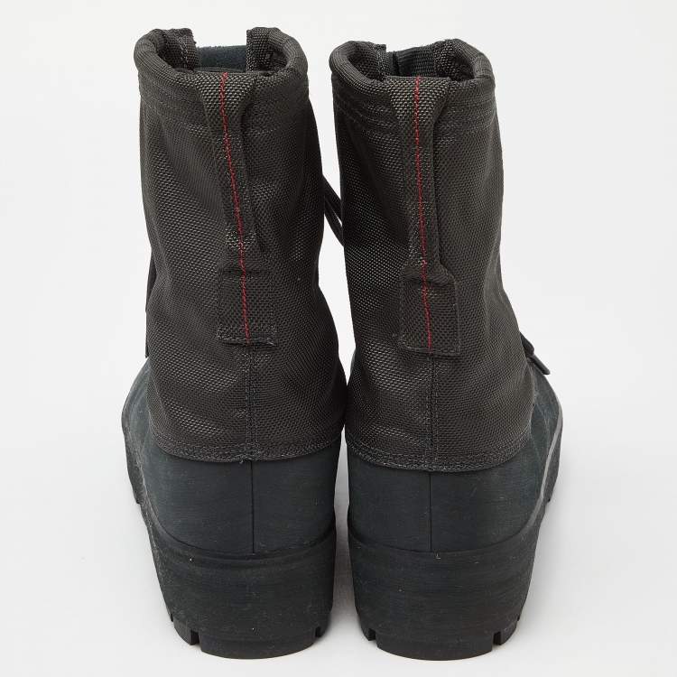 مملوكة مسبقًا Adidas Yeezy Nylon and Leather 950 Pirate Black High Top Sneakers Size 43.5
