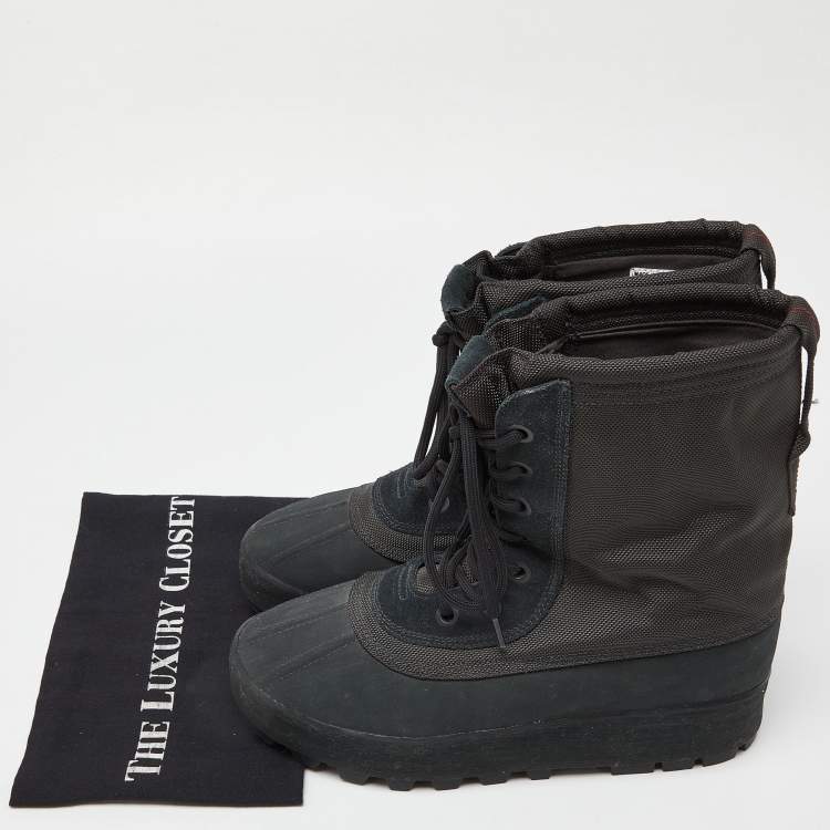 مملوكة مسبقًا Adidas Yeezy Nylon and Leather 950 Pirate Black High Top Sneakers Size 43.5