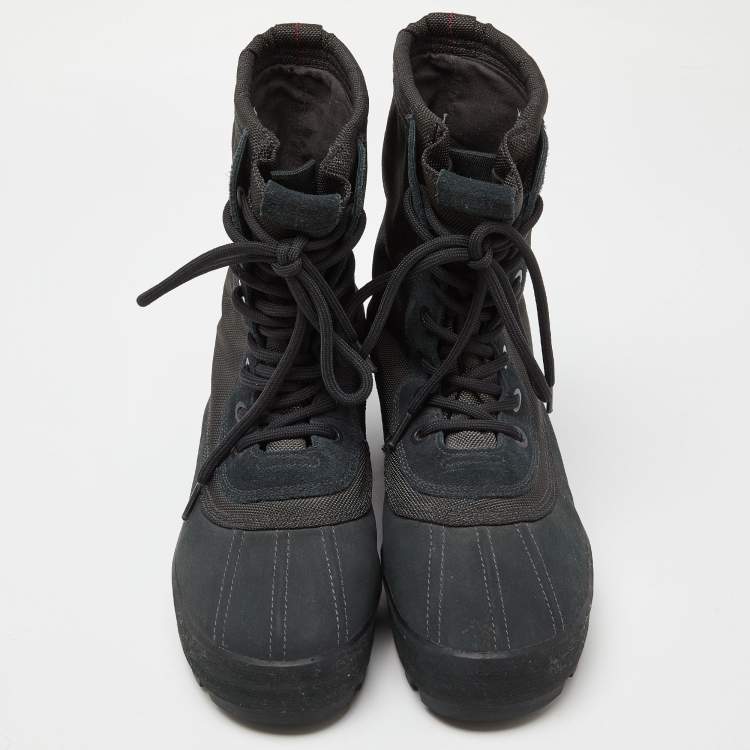 مملوكة مسبقًا Adidas Yeezy Nylon and Leather 950 Pirate Black High Top Sneakers Size 43.5