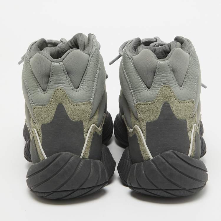 Pre Owned Yeezy x Adidas Grey Suede and Neoprene 500 High Mist Slate Sneakers Size 40 2/3
