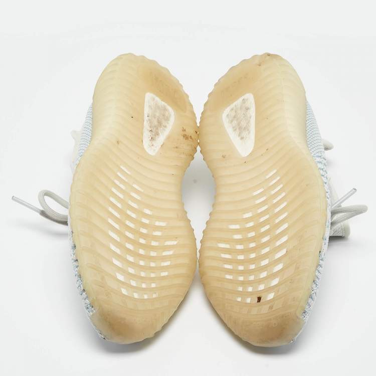 مملوكة مسبقًا Yeezy x Adidas Blue Knit Fabric Boost 350 V2 Cloud White Non Reflective Sneakers Size 38 2/3