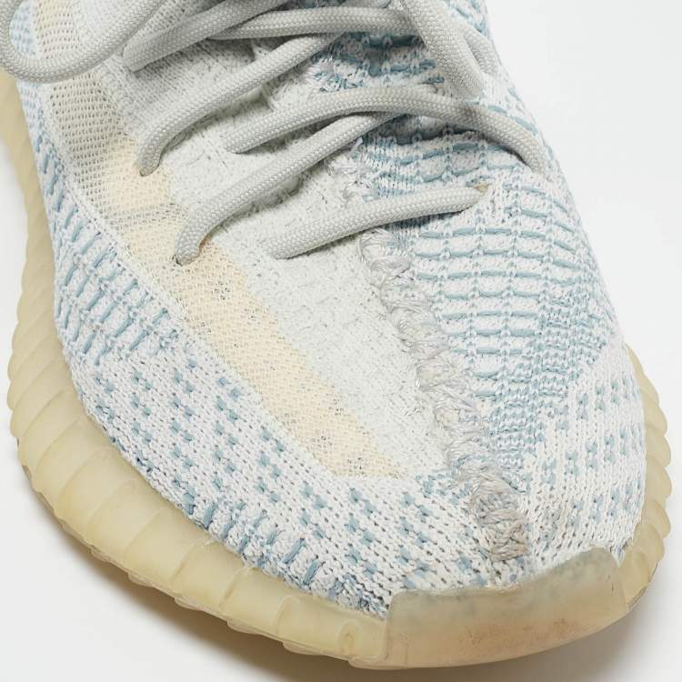 مملوكة مسبقًا Yeezy x Adidas Blue Knit Fabric Boost 350 V2 Cloud White Non Reflective Sneakers Size 38 2/3