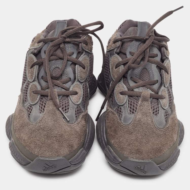 Pre Owned Yeezy x Adidas Black/Grey Mesh and Suede Yeezy Boost 500 Utility Black Sneakers Size 39 1/3
