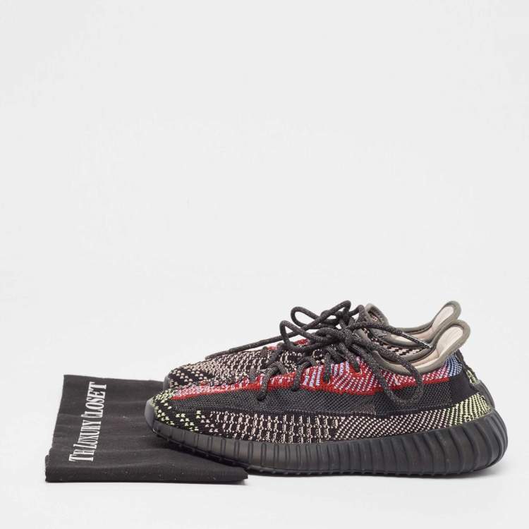 Pre Owned Yeezy x Adidas Multicolor Knit Fabric Boost 350 V2 Yecheil Non-Reflective Sneakers Size 40