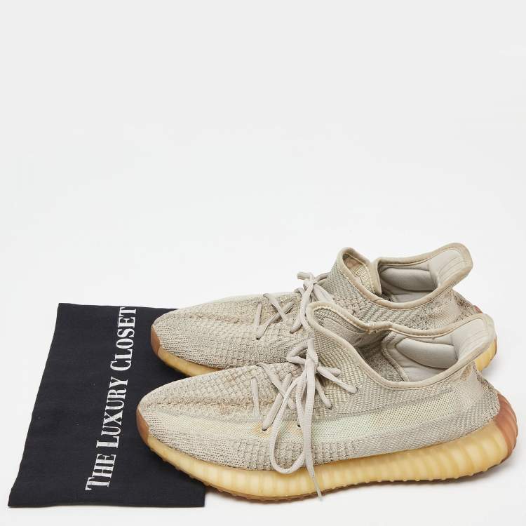 مملوكة مسبقًا Yeezy x Adidas Two Tone Knit Fabric Boost 350 V2 Citrin Sneakers Size 44