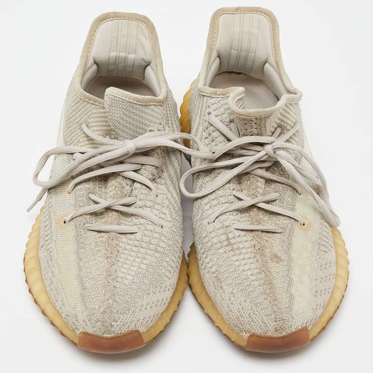مملوكة مسبقًا Yeezy x Adidas Two Tone Knit Fabric Boost 350 V2 Citrin Sneakers Size 44