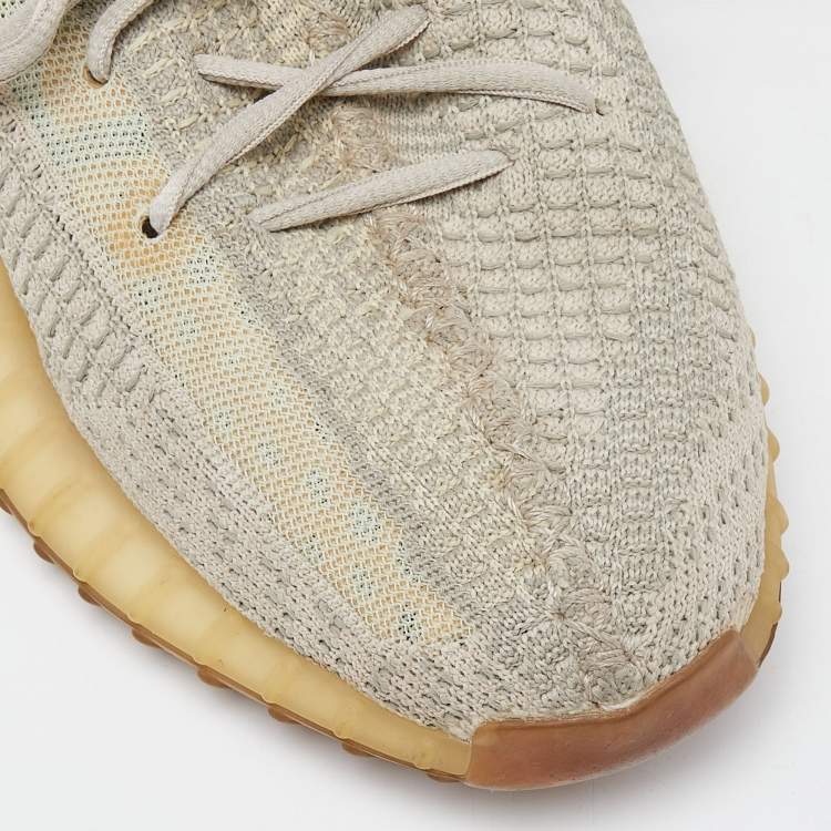 مملوكة مسبقًا Yeezy x Adidas Two Tone Knit Fabric Boost 350 V2 Citrin Sneakers Size 44