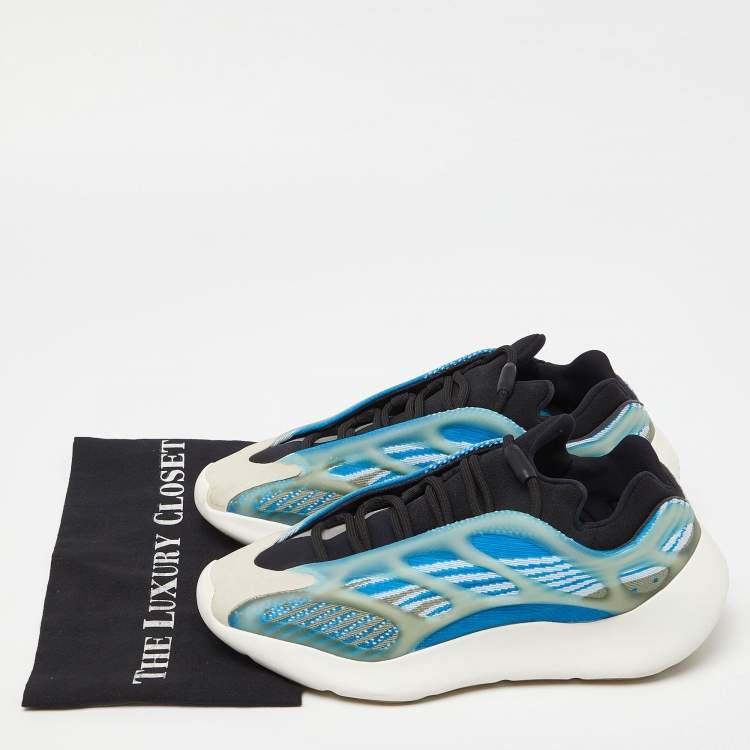 Pre Owned Yeezy x Adidas Blue/White Mesh and Rubber Yeezy 700 V3 Arzareth Sneakers Size 44