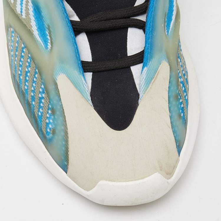 Pre Owned Yeezy x Adidas Blue/White Mesh and Rubber Yeezy 700 V3 Arzareth Sneakers Size 44