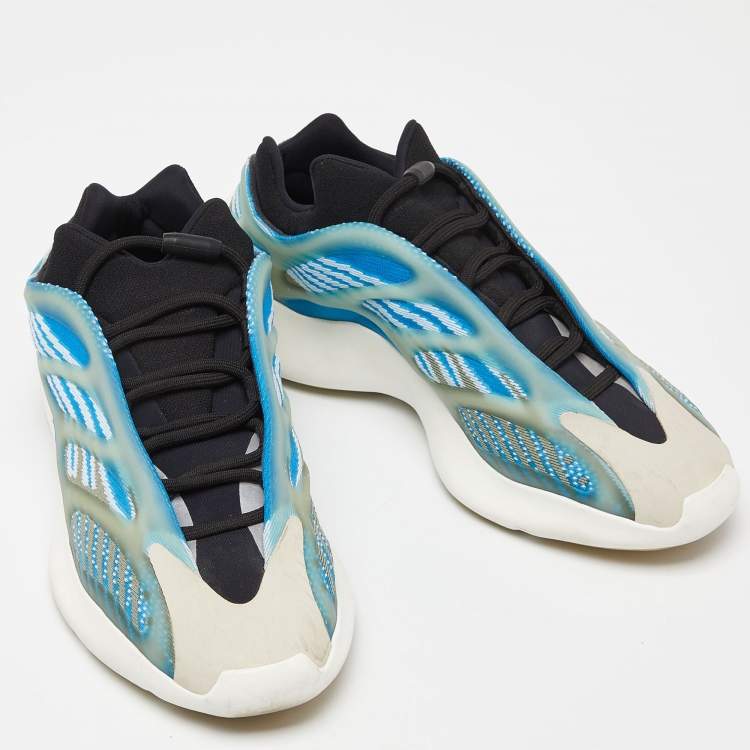 Pre Owned Yeezy x Adidas Blue/White Mesh and Rubber Yeezy 700 V3 Arzareth Sneakers Size 44