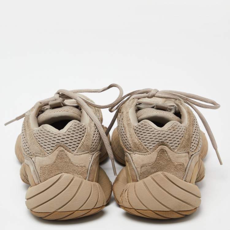 Pre Owned Yeezy x Adidas Beige Mesh and Suede 500 Taupe Light Sneakers Size 43 1/3