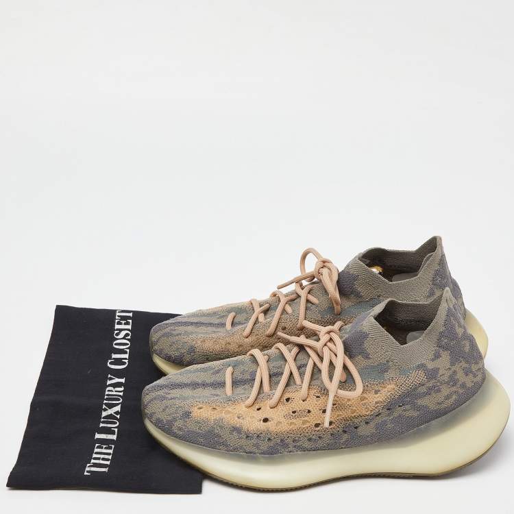 Pre Owned Yeezy x Adidas Grey Knit Fabric Boost 380 Mist Reflective Sneakers Size 44 2/3