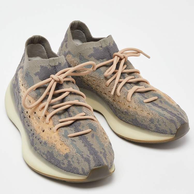 Pre Owned Yeezy x Adidas Grey Knit Fabric Boost 380 Mist Reflective Sneakers Size 44 2/3