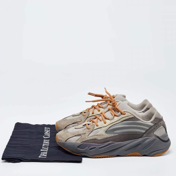 Pre Owned Yeezy x Adidas Grey Suede Boost 700 V2 Tephra Sneakers Size 44