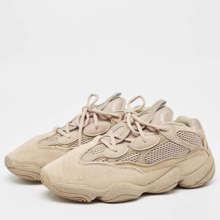 Yeezy x Adidas Light Brown Suede and Mesh Yeezy 500 Taupe Light Sneakers Size 43 1/3