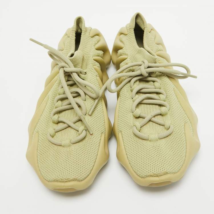 Pre Owned Yeezy x Adidas Green Knit Fabric 450 Resin Sneakers Size 40