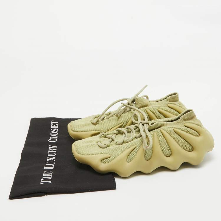 Pre Owned Yeezy x Adidas Green Knit Fabric 450 Resin Sneakers Size 40