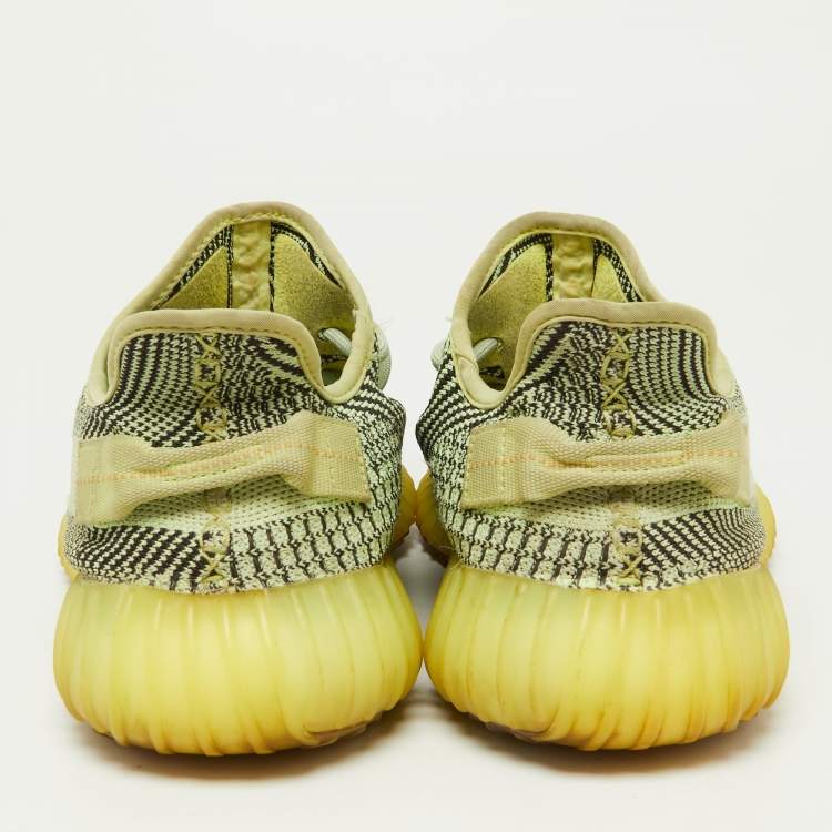 Pre Owned Yeezy x Adidas Neon Green Knit Fabric Boost 350 V2 Yeezreel (Non Reflective) Sneakers Size 43 1/2