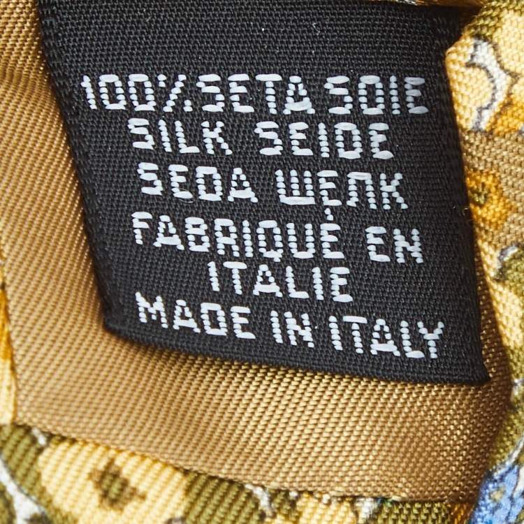 Pre Owned Yves Saint Laurent Vintage Yellow Floral Print Silk Traditional Tie 