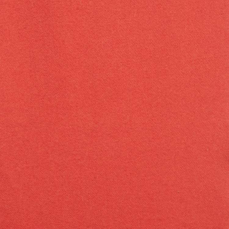 Pre Owned Yves Saint Laurent Peach Red Wool Fringed Muffler 