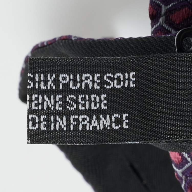 Pre Owned Yves Saint Laurent Purple Patterned Silk Bow Tie 