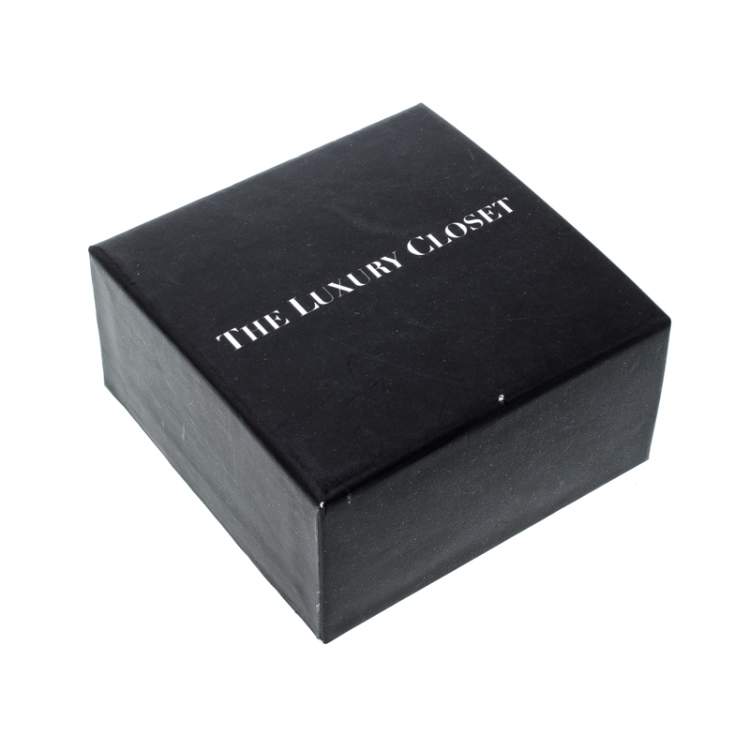 Pre Owned Yves Saint Laurent Gold Tone Round Logo Cufflinks