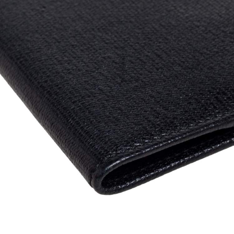 Pre Owned Yves Saint Laurent Black Leather Passport Holder