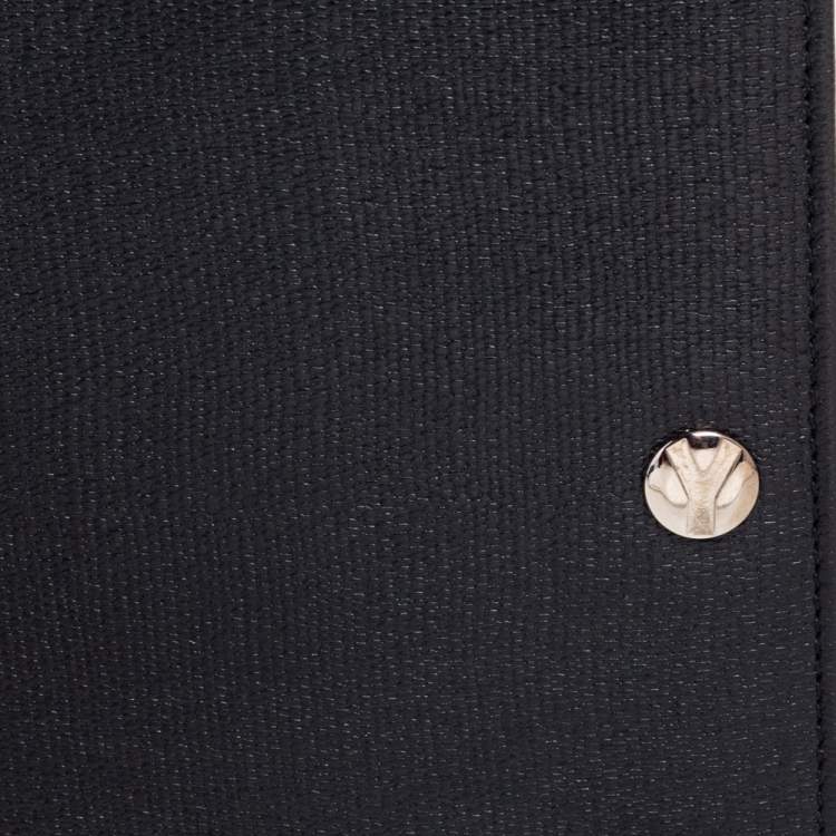Pre Owned Yves Saint Laurent Black Leather Passport Holder