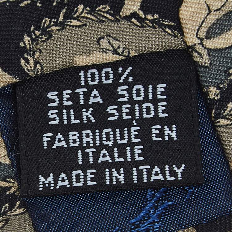 Pre Owned Yves Saint Laurent Black Rose Printed Silk Tie