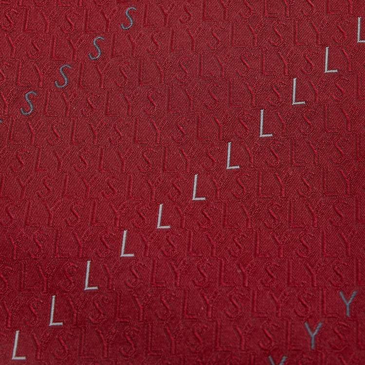 Pre Owned Yves Saint Laurent Vintage Burgundy Logo Silk Jacquard Tie