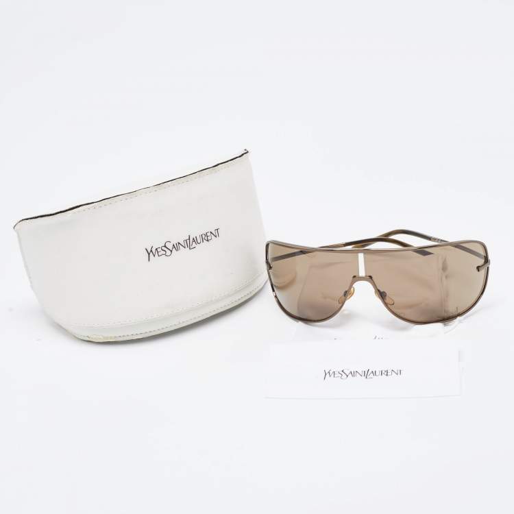 Pre Owned Yves Saint Laurent Brown 2207/S Wrap Sunglasses