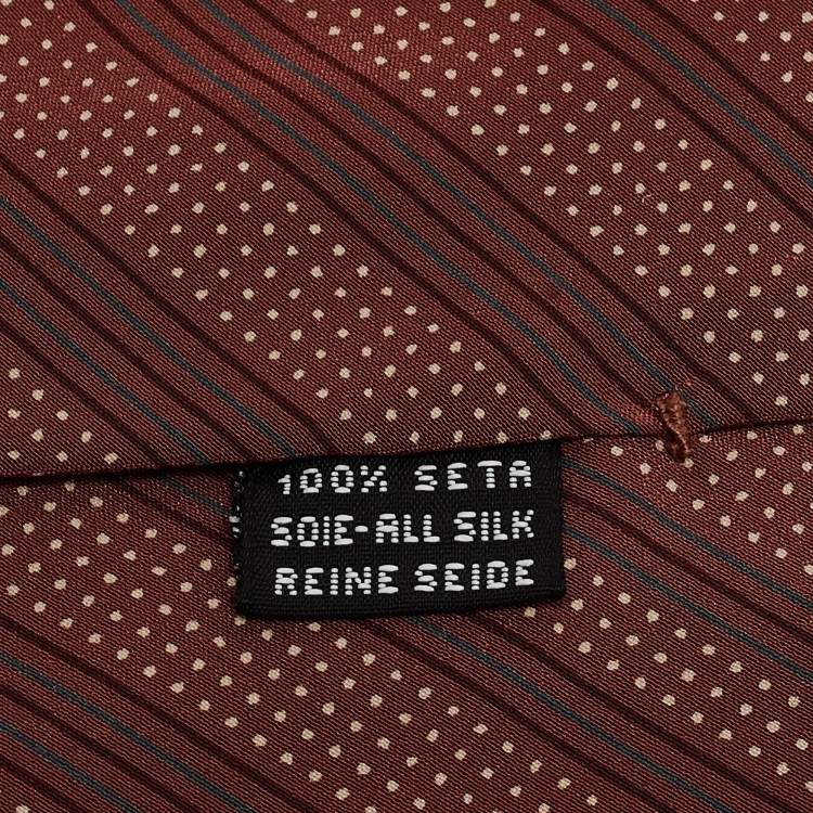 Pre Owned Yves Saint Laurent Vintage Pink Striped Silk Tie