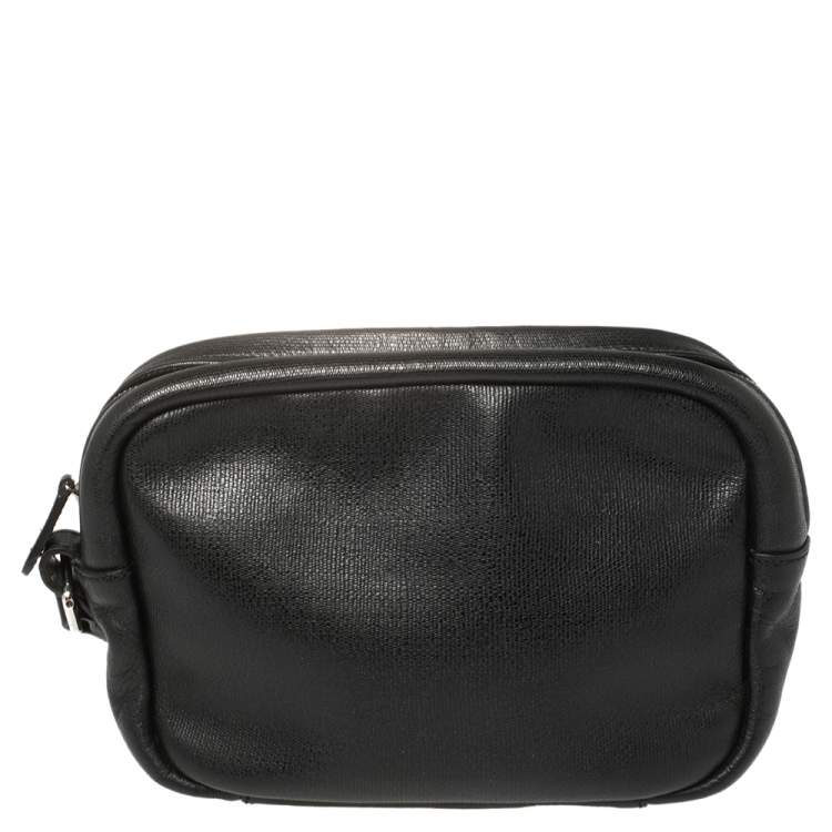 Pre Owned Yves Saint Laurent Black Leather Pouch