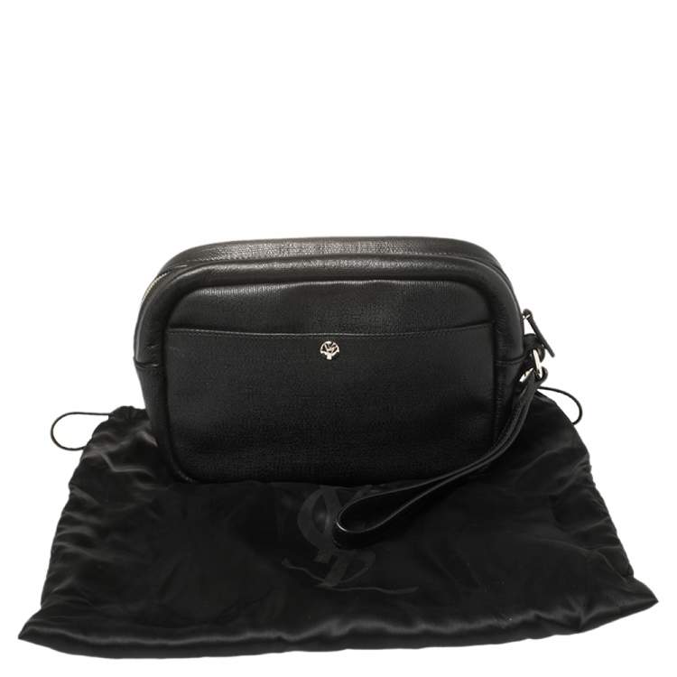 Pre Owned Yves Saint Laurent Black Leather Pouch