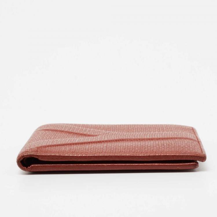 Pre Owned Yves Saint Laurent Rust Leather Bifold Wallet