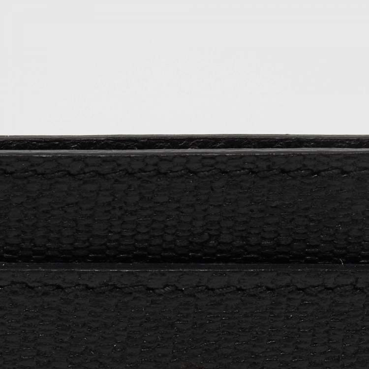 Pre Owned Yves Saint Laurent Black Textured Leather Card Holder